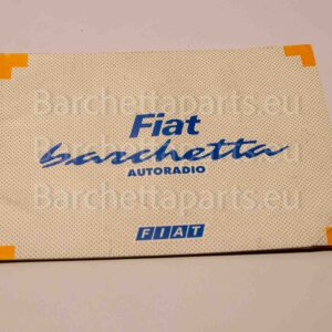 Boekje autoradio Fiat Barchetta